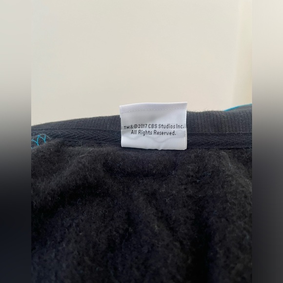 Star Trek TNG zip up sweatshirt. Science officer blue/teal NWOT - Picture 6 of 6